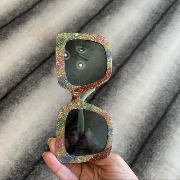 Gucci GG0328S 004 Rainbow Square Sunglasses main image 3